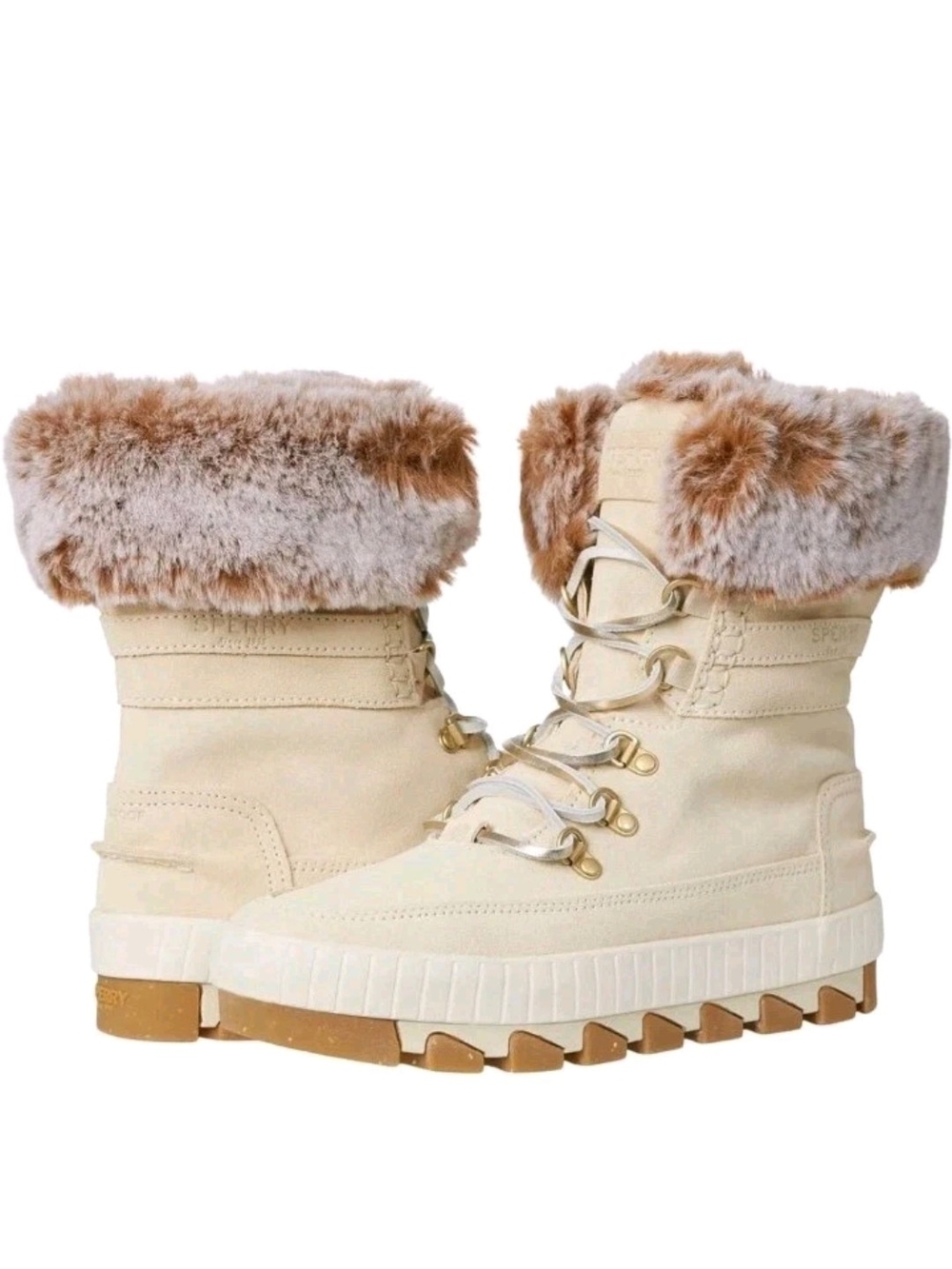 Women's Sperry Torrent Winter Lace Up Ivory Boots Size 11M
